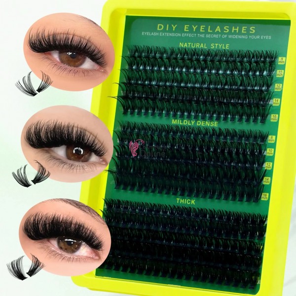 Gene false  smocuri / manuchi CMAYOME Eyelash 30D-60D de D/0,15/10-16mm - 300 smocuri GREEN360-Mixt